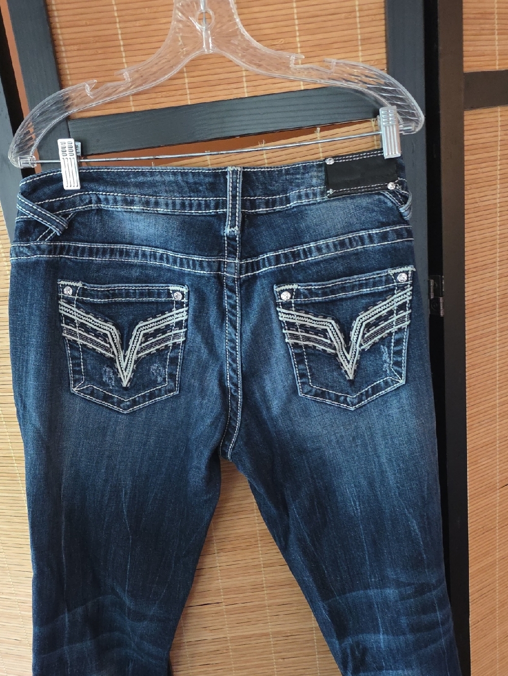 Vigoss Dark Blue Skinny Jeans with Embroidered Back Pockets